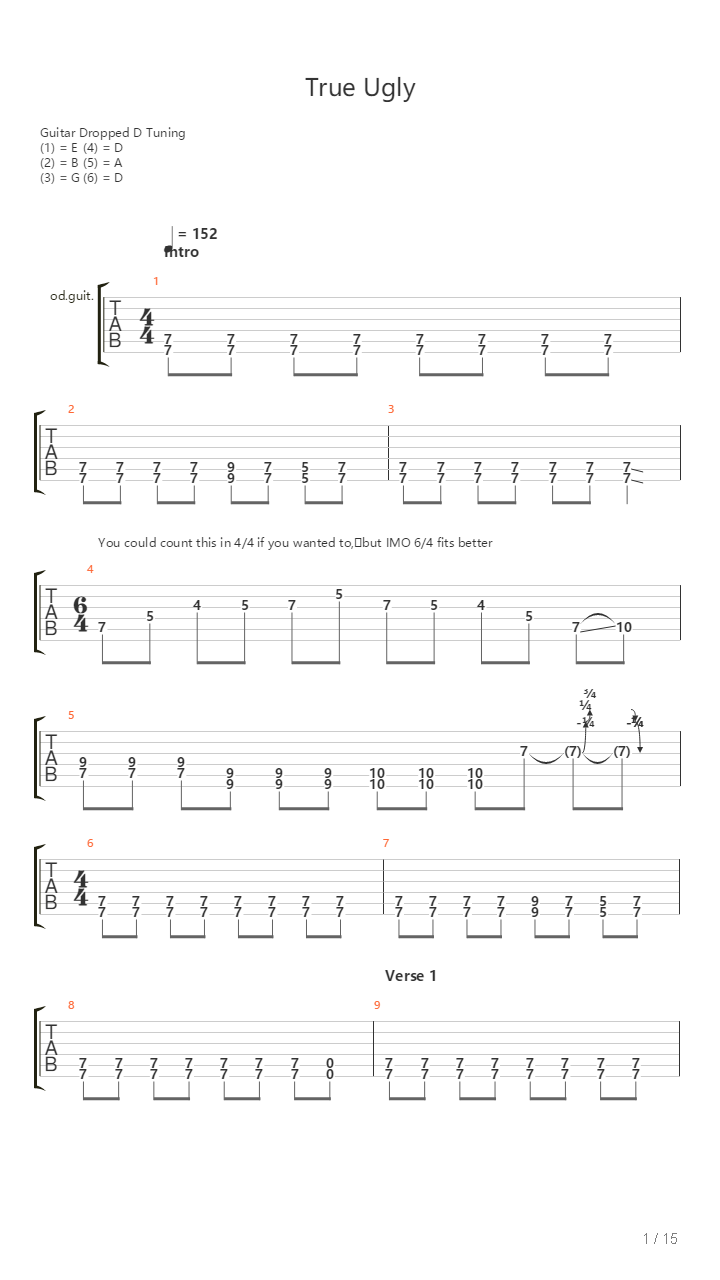 True Ugly吉他谱