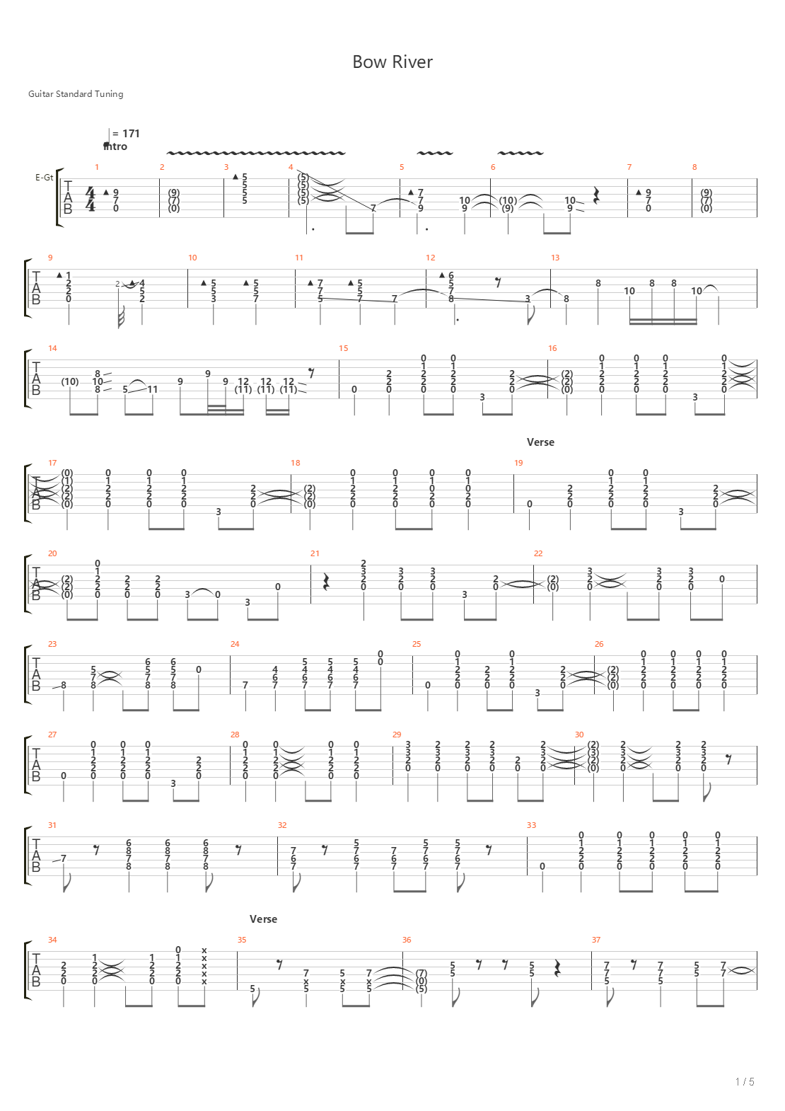 Bow River吉他谱