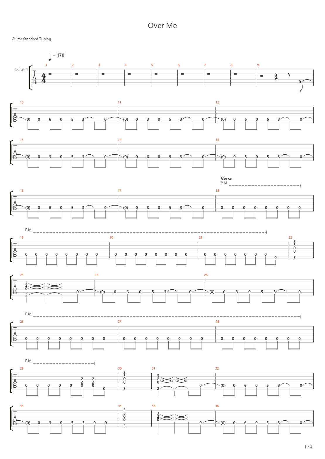 Over Me吉他谱