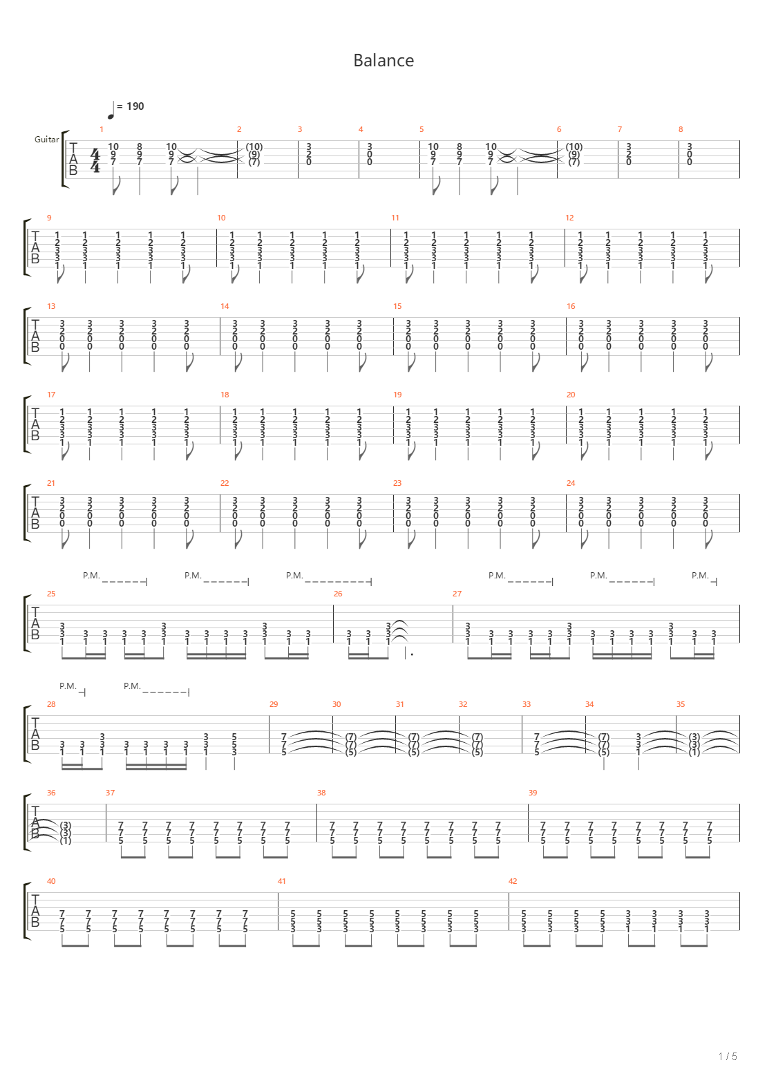 Balance吉他谱