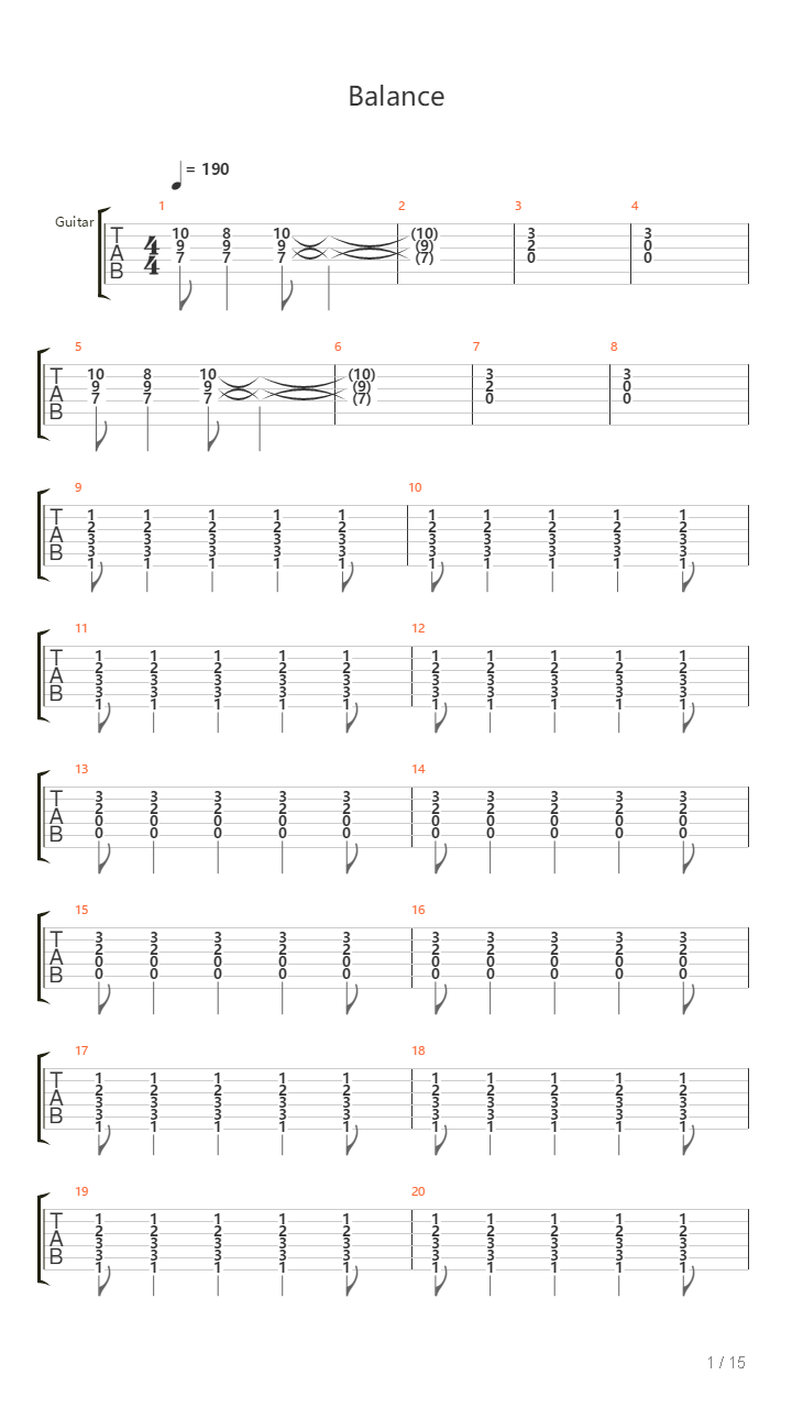 Balance吉他谱