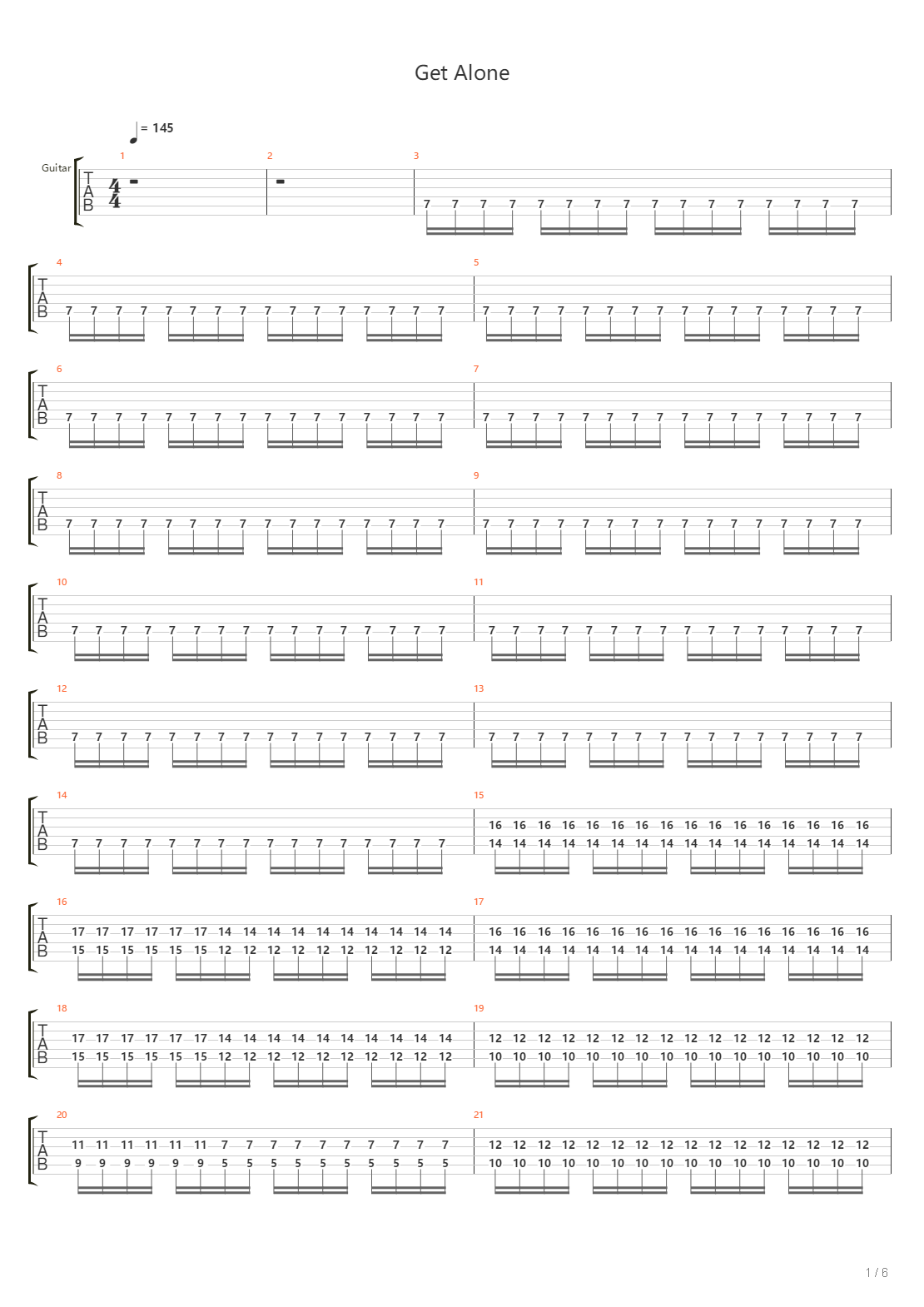 Get Alone吉他谱