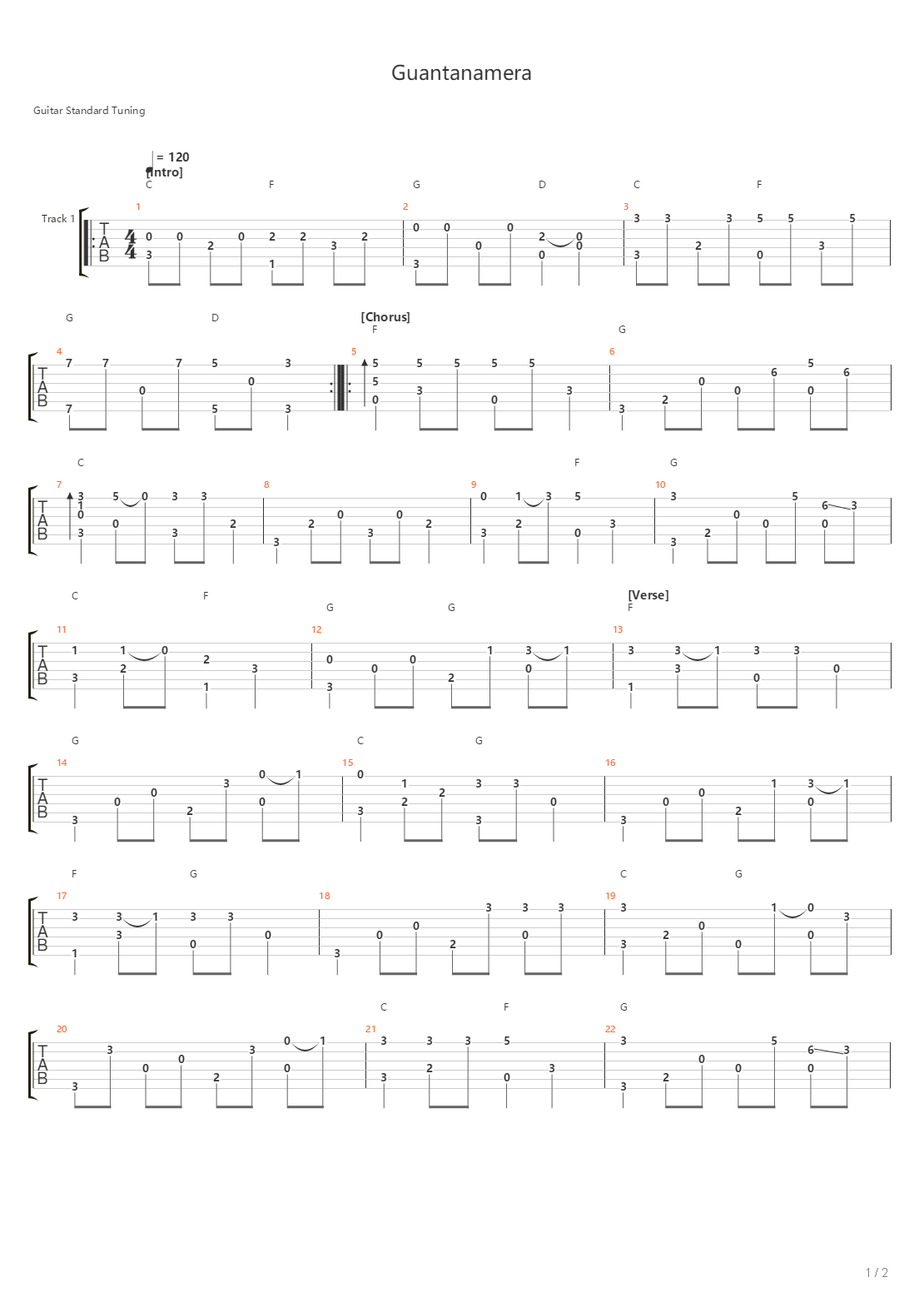 Guantanamera吉他谱