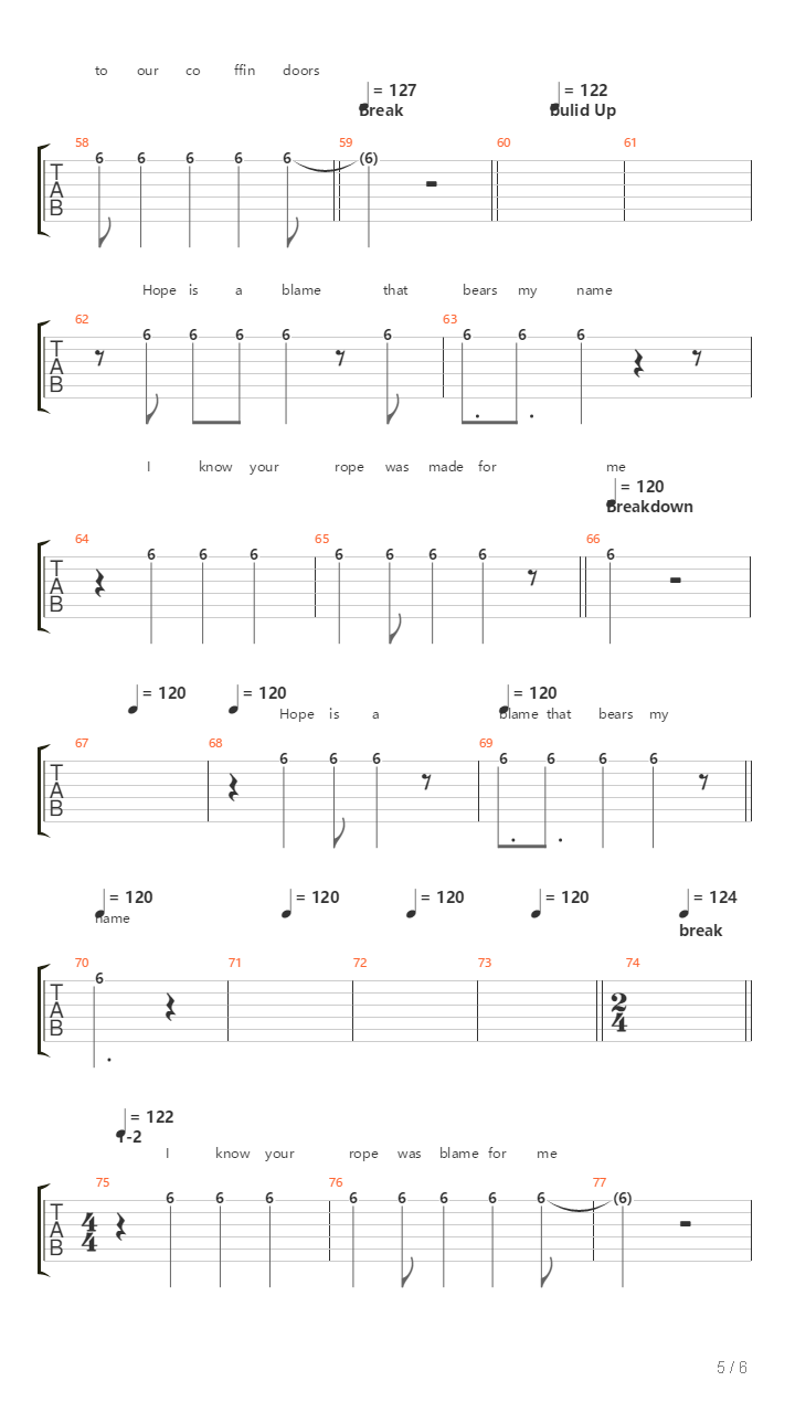 Rope吉他谱