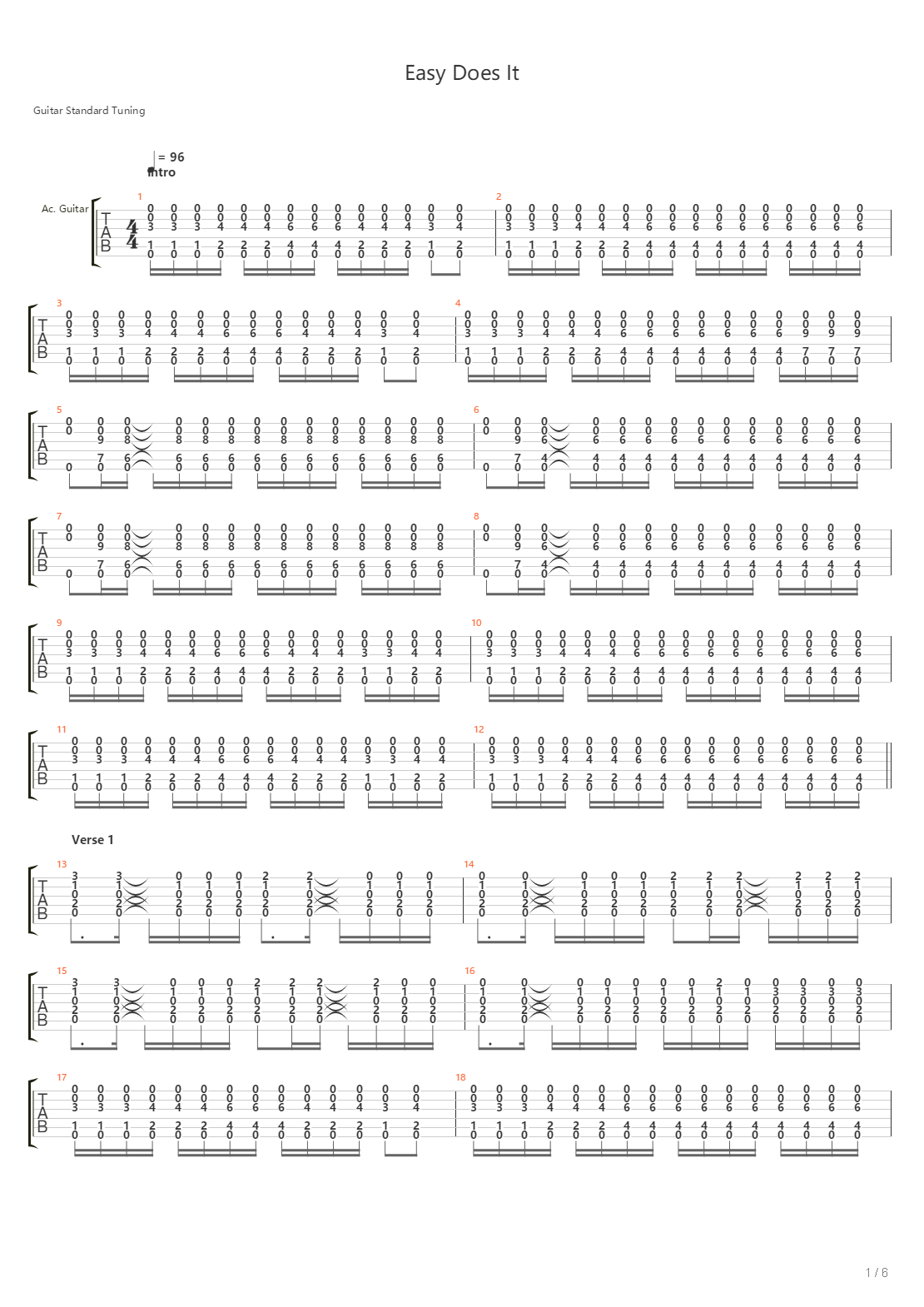 Easy Does It吉他谱