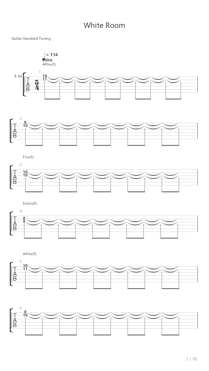 White Room吉他谱
