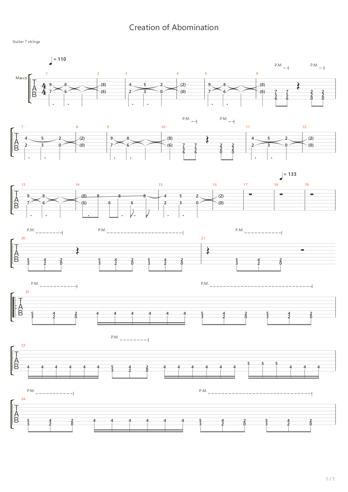 Creation Of Abomination吉他谱