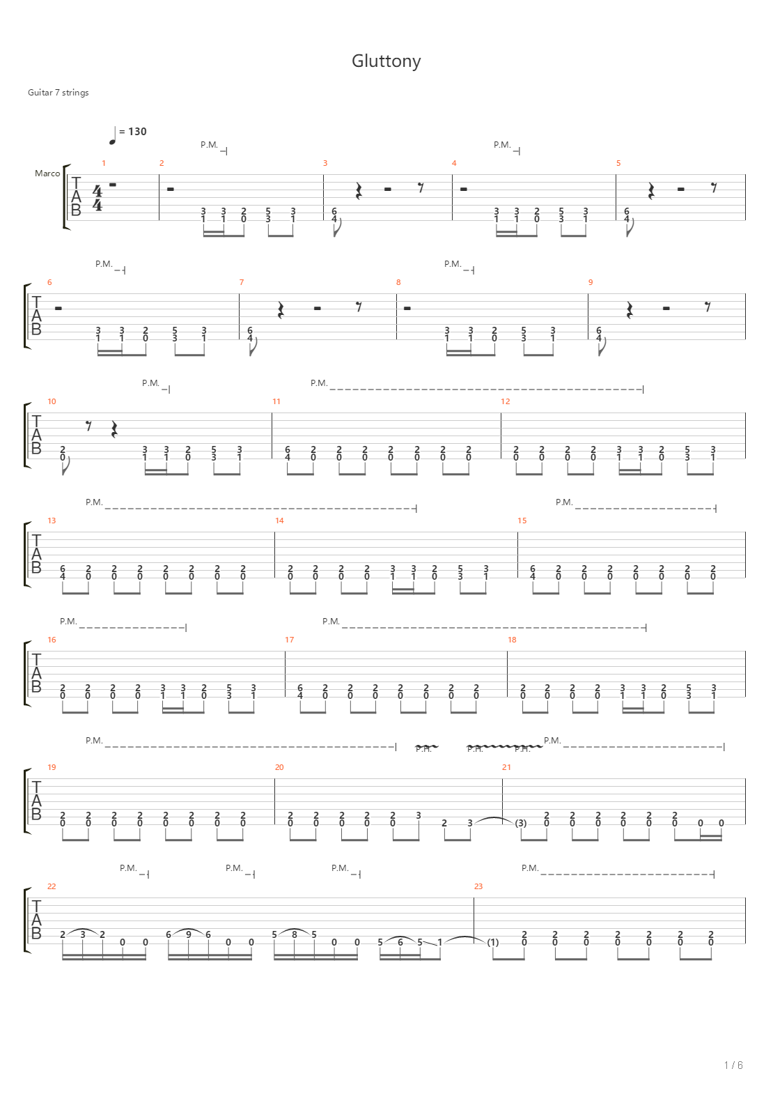Gluttony吉他谱
