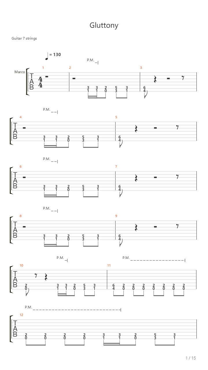 Gluttony吉他谱