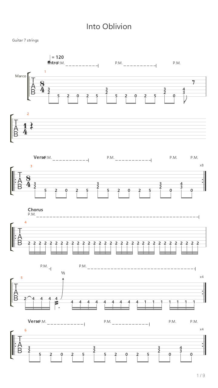 Into Oblivion吉他谱