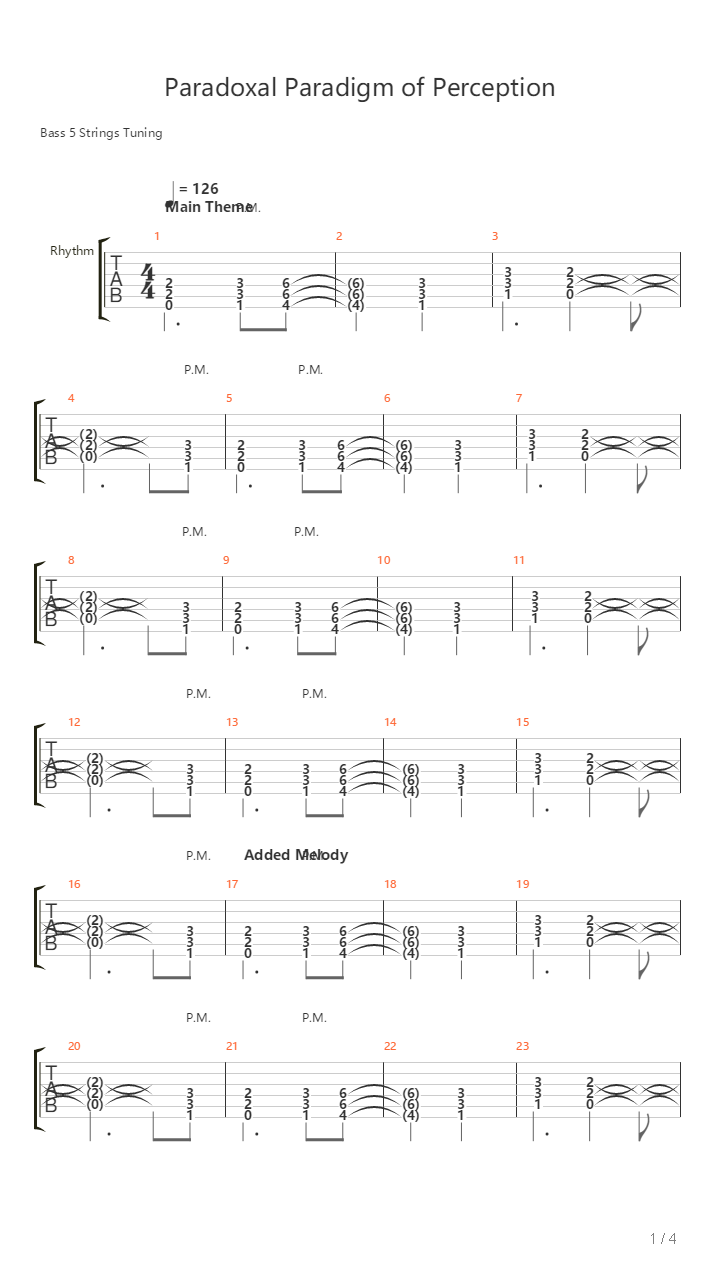 Paradoxal Paradigm Of Perception吉他谱