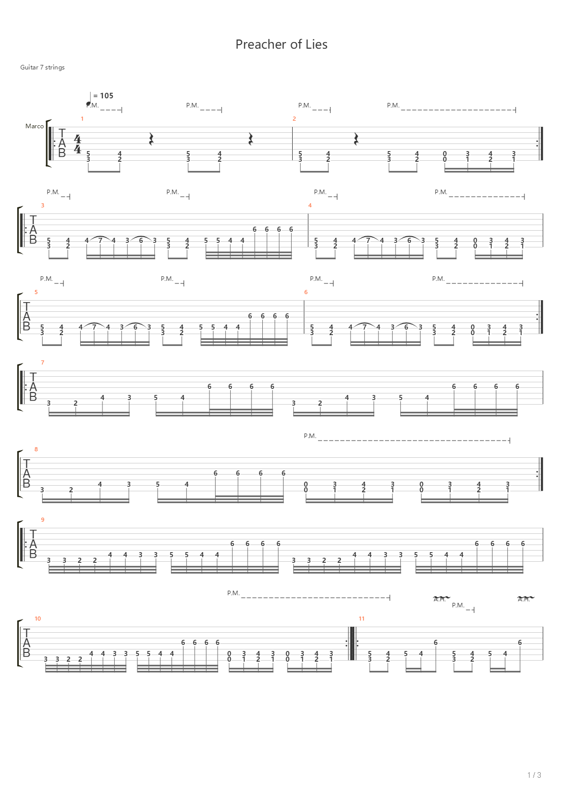 Preacher Of Lies吉他谱
