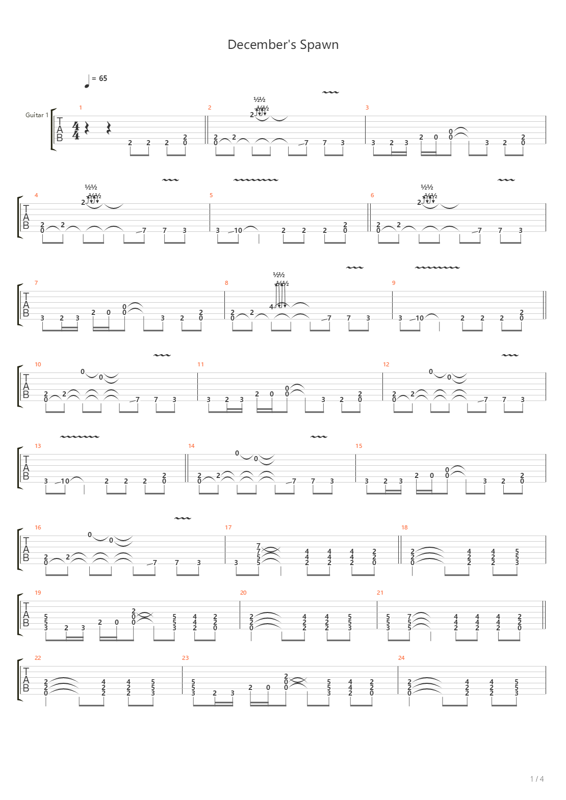 Decembers Spawn吉他谱