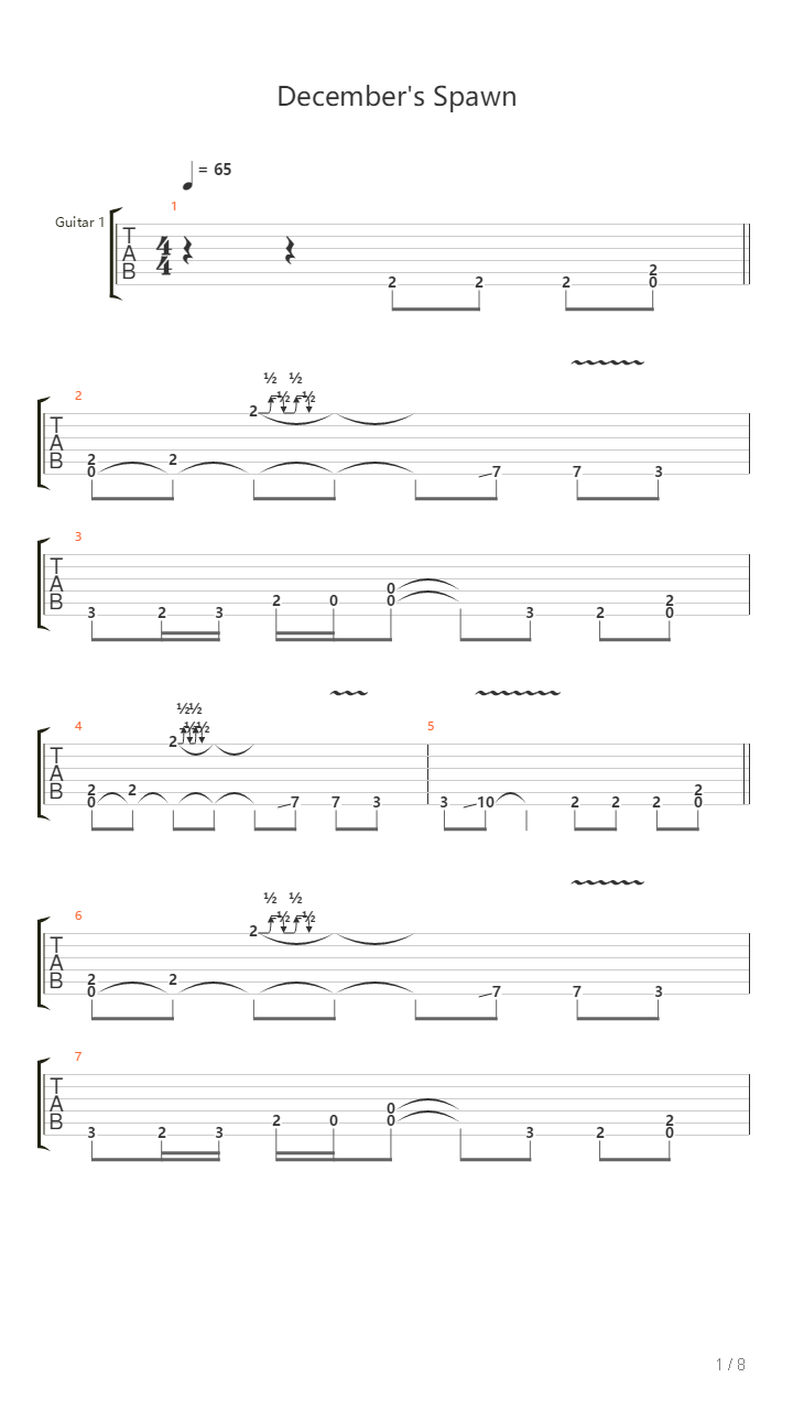 Decembers Spawn吉他谱
