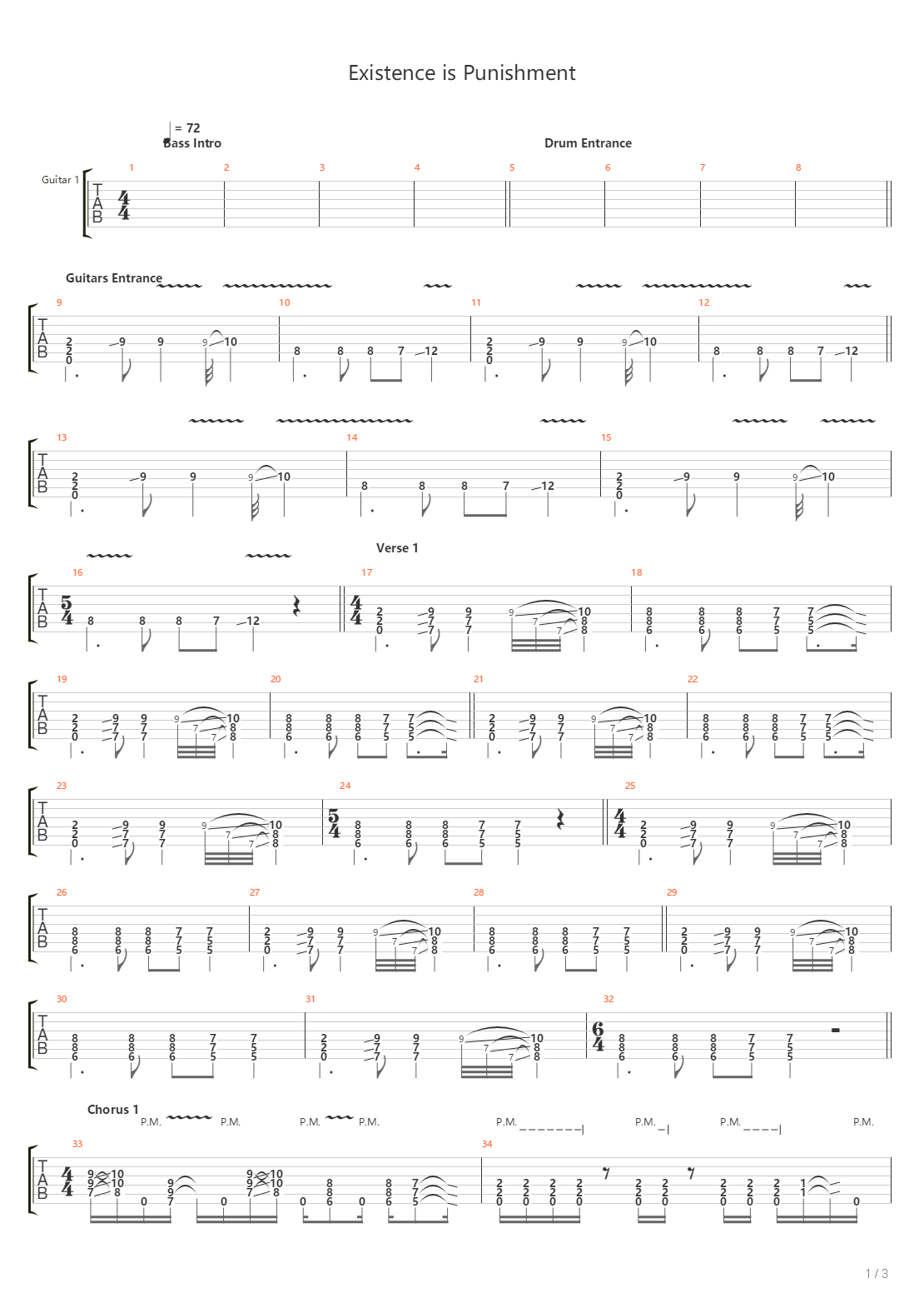 Existence Is Punishment吉他谱