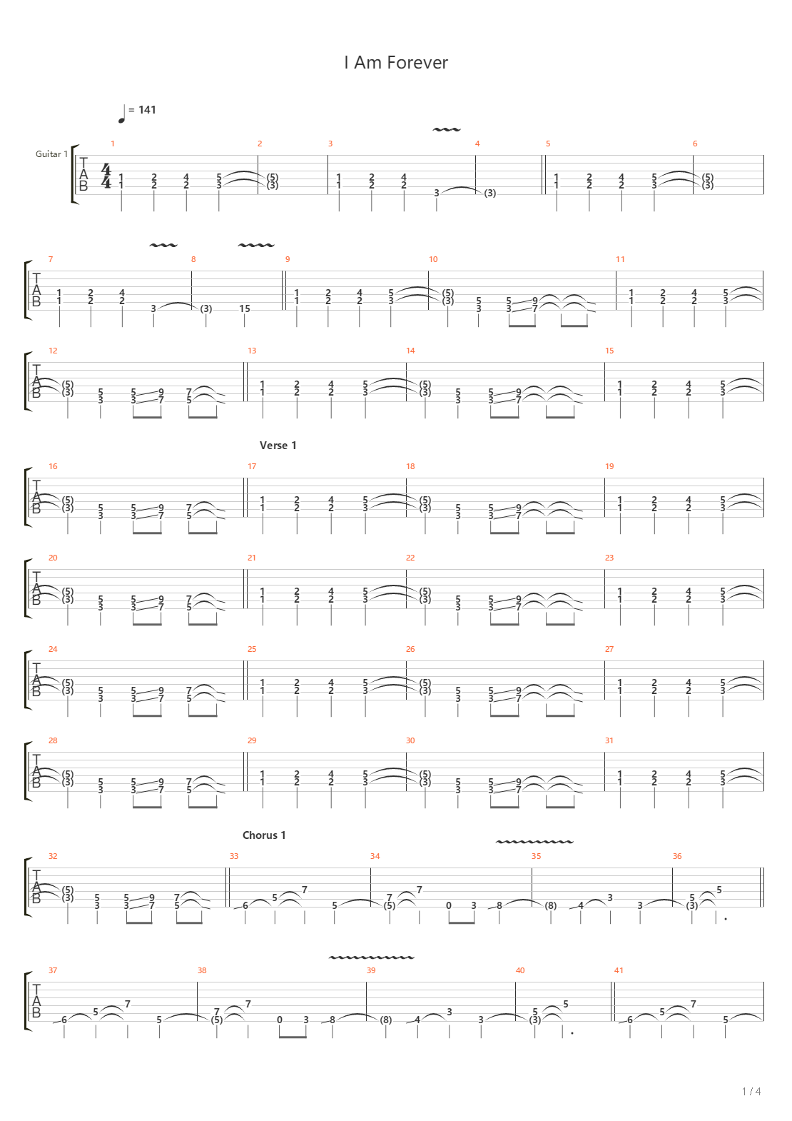 I Am Forever吉他谱