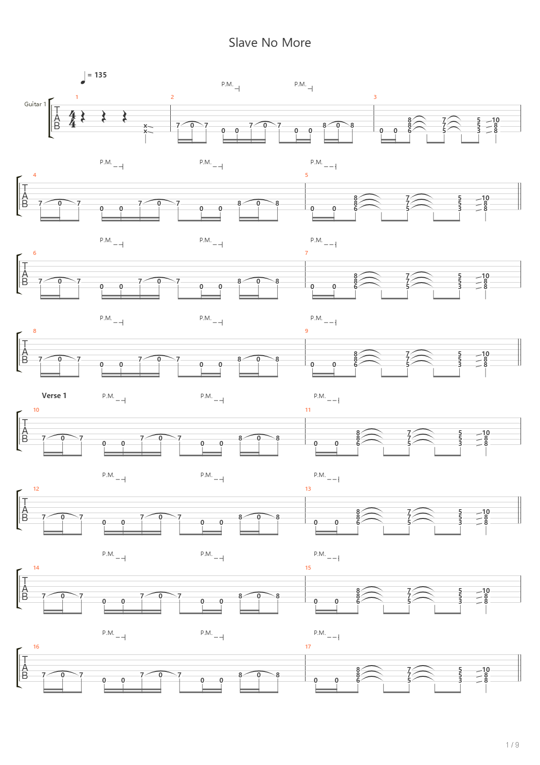 Slave No More吉他谱