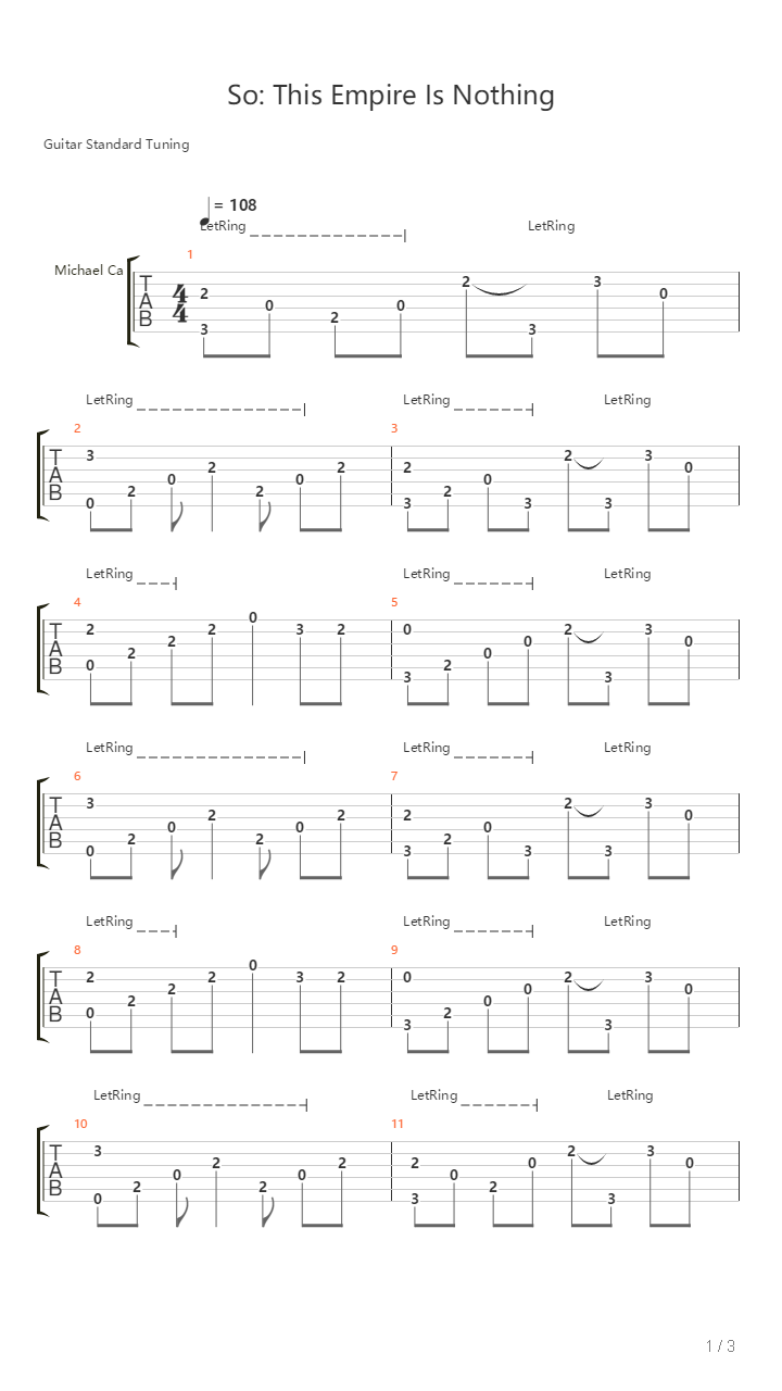 So This Empire Is Nothing吉他谱