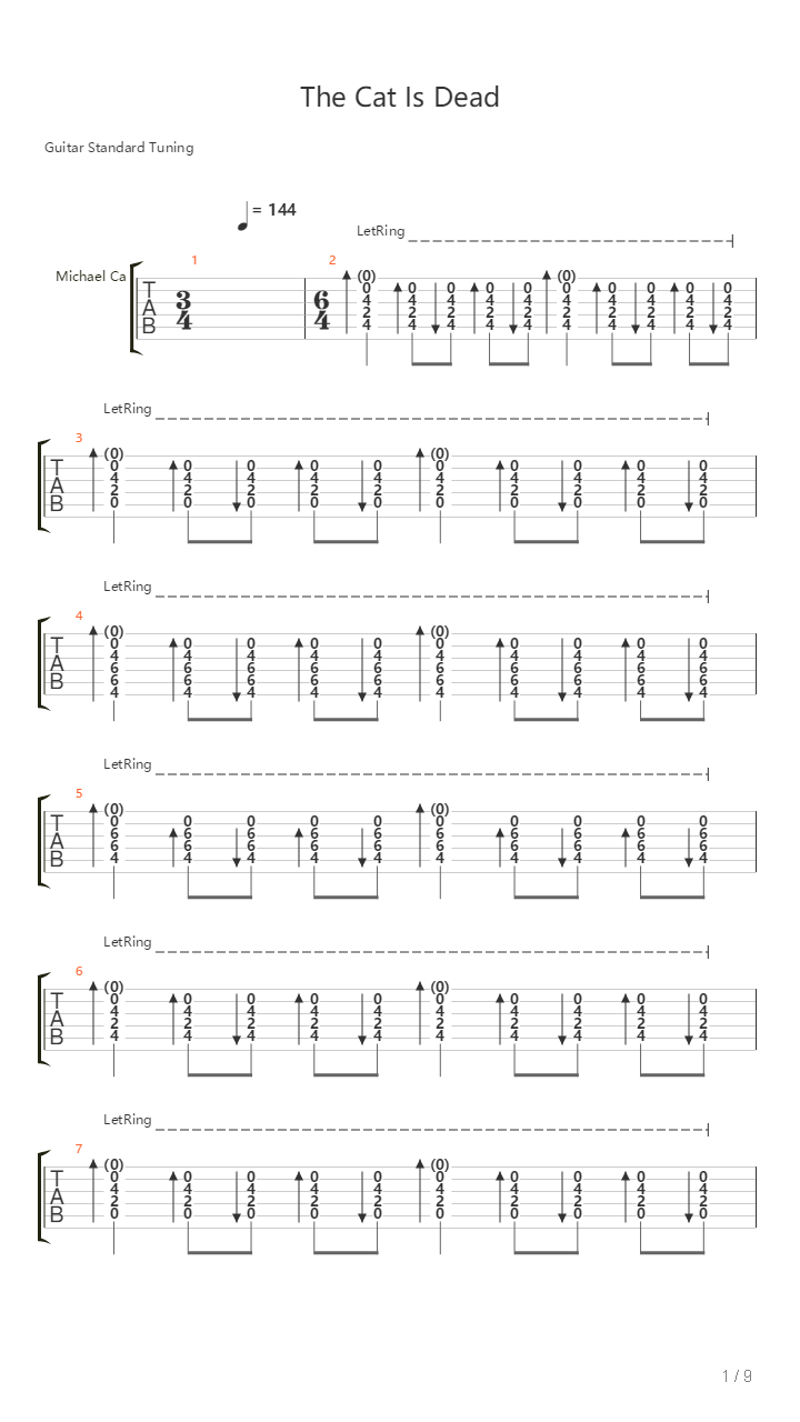 The Cat Is Dead吉他谱