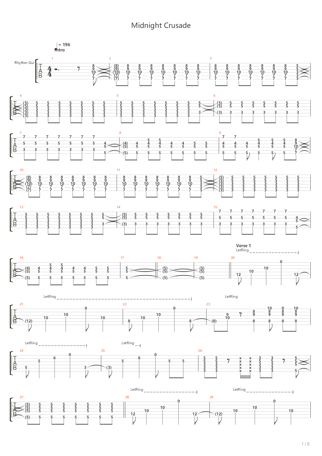 Midnight Crusade吉他谱