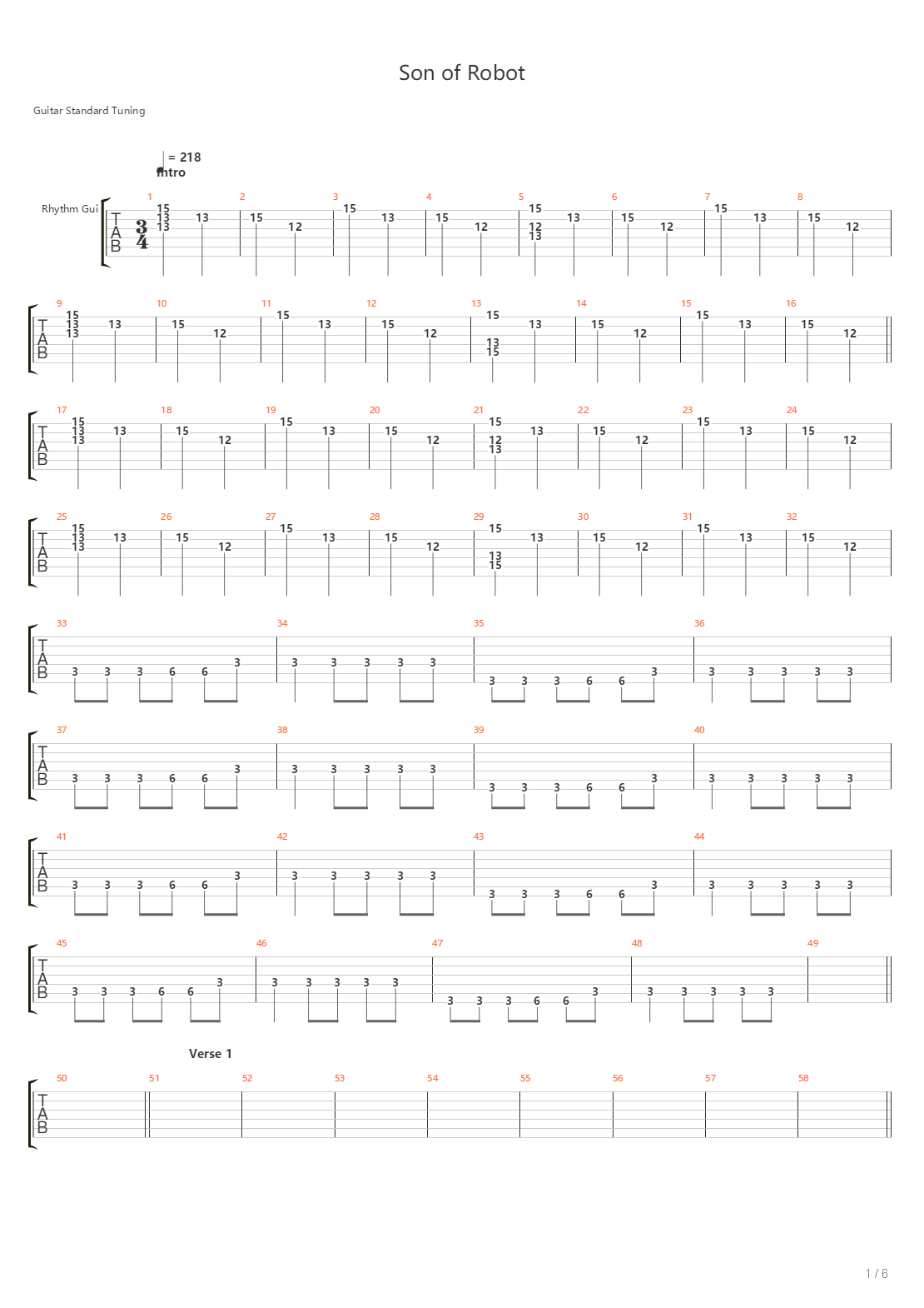 Son Of Robot吉他谱