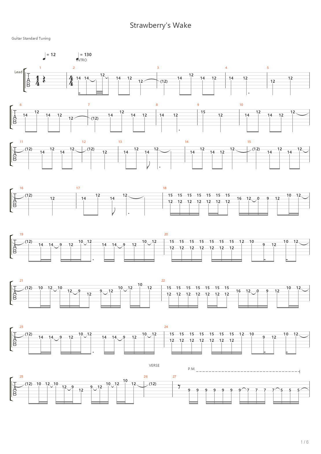 Strawberrys Wake吉他谱