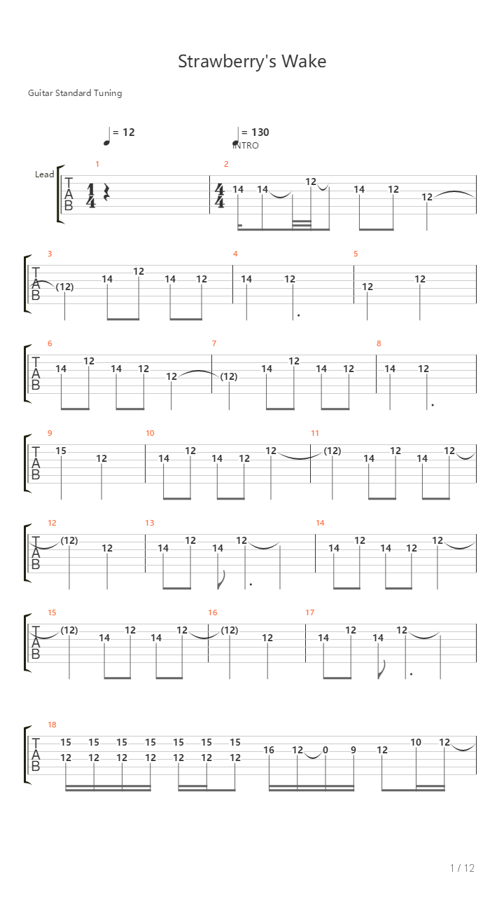 Strawberrys Wake吉他谱
