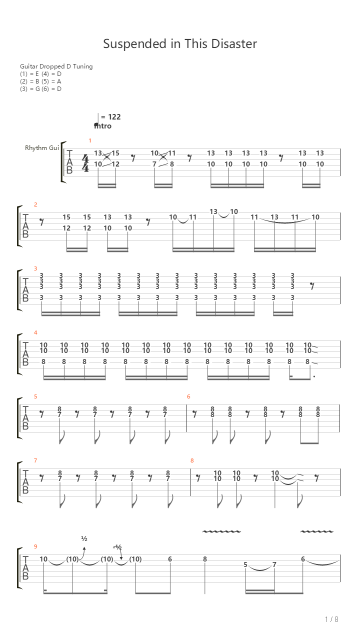 Suspended In This Disaster吉他谱