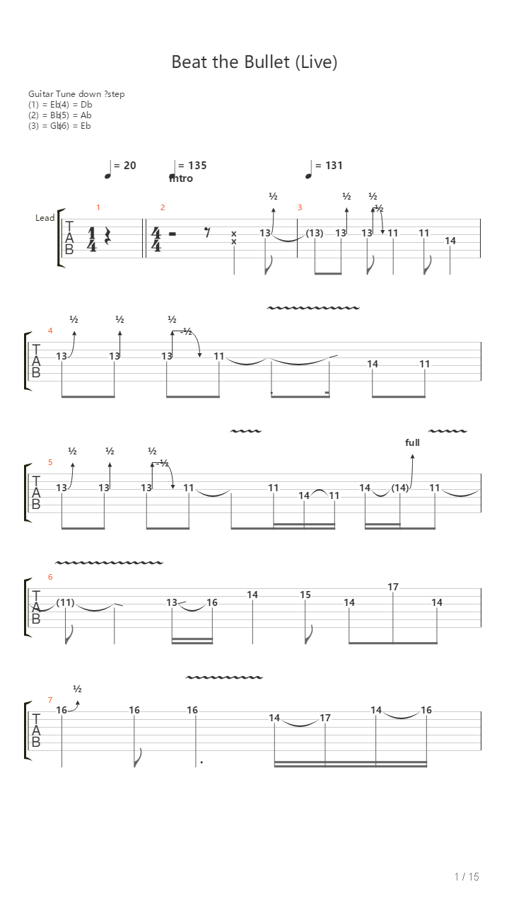 Beat The Bullet吉他谱