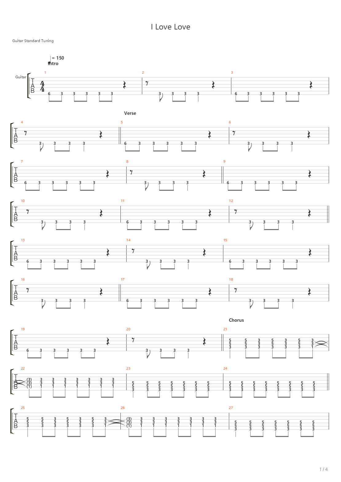 I Love Love吉他谱