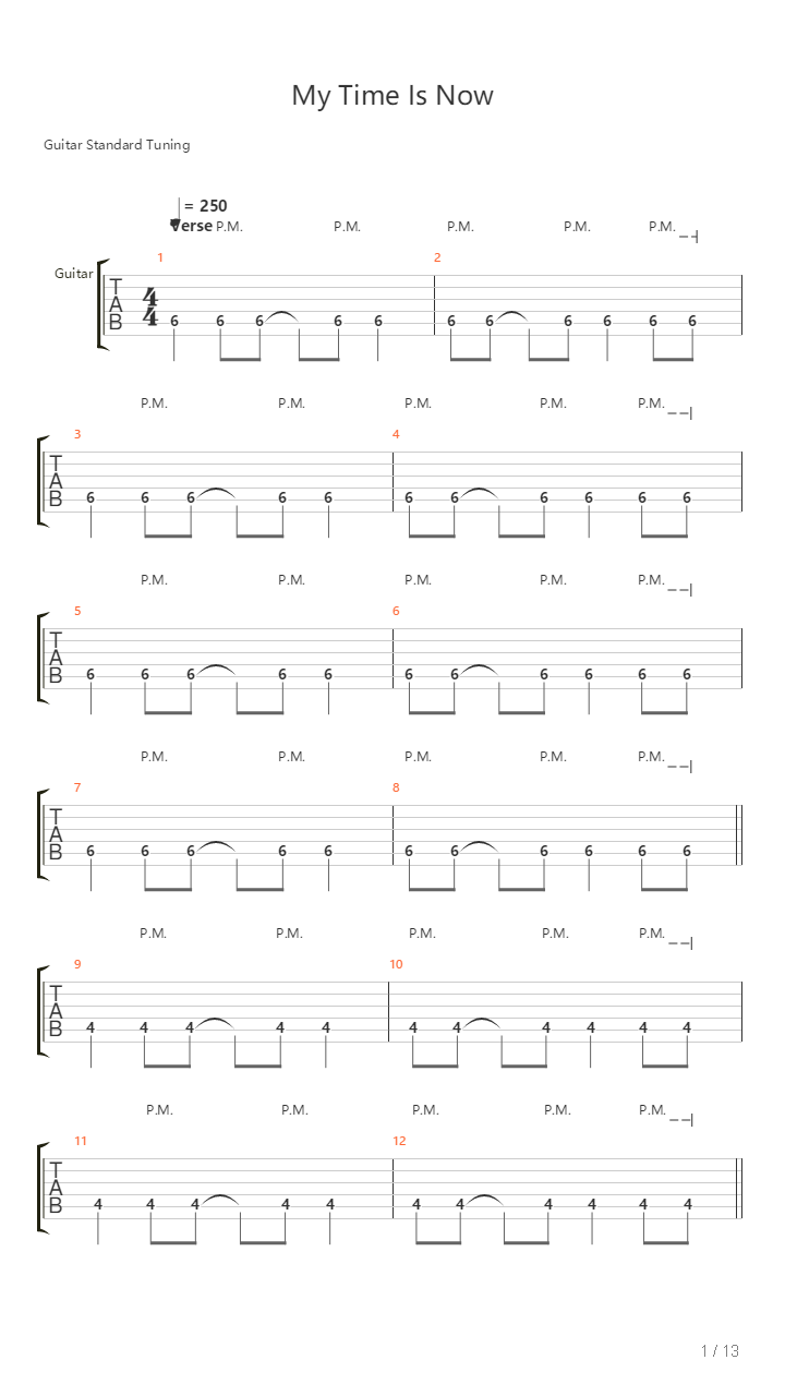 My Time Is Now吉他谱