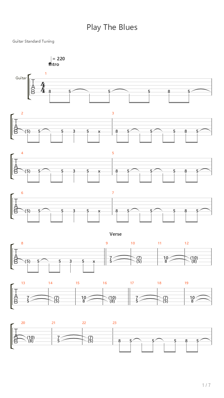 Play The Blues吉他谱