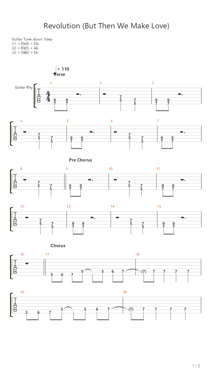 Revolution But Then We Make Love吉他谱