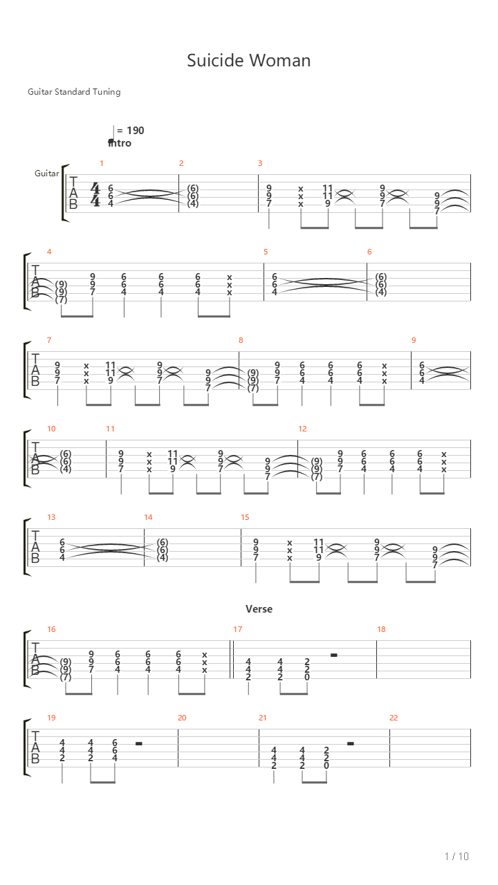 Suicide Woman吉他谱