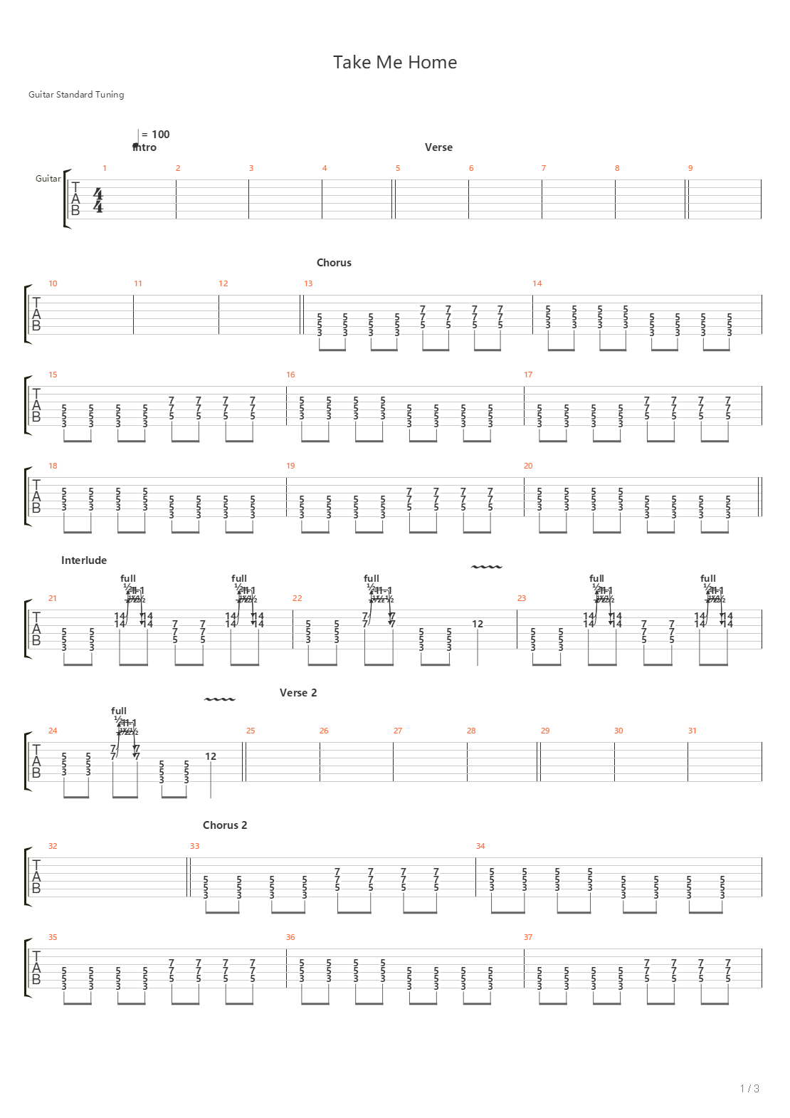 Take Me Home吉他谱