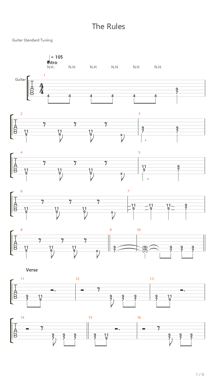 The Rules吉他谱