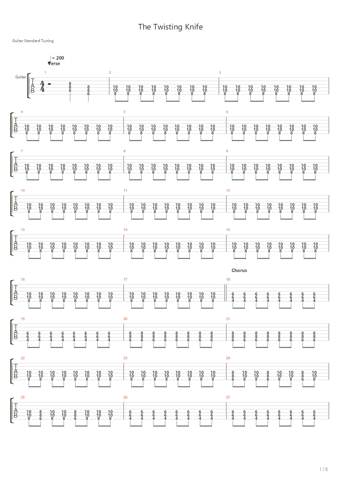 The Twisting Knife吉他谱