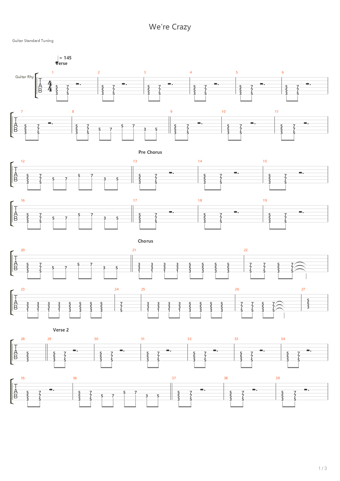 Were Crazy吉他谱