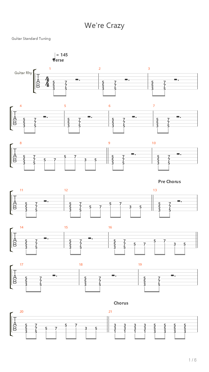 Were Crazy吉他谱