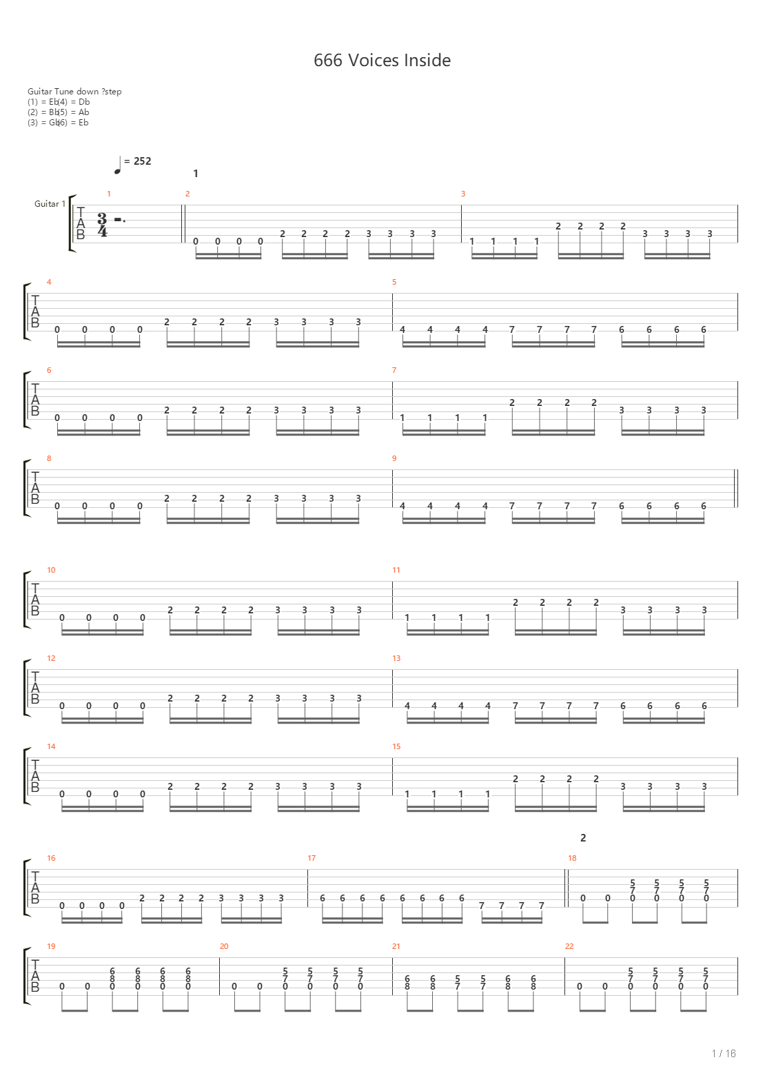 666 Voices Inside吉他谱