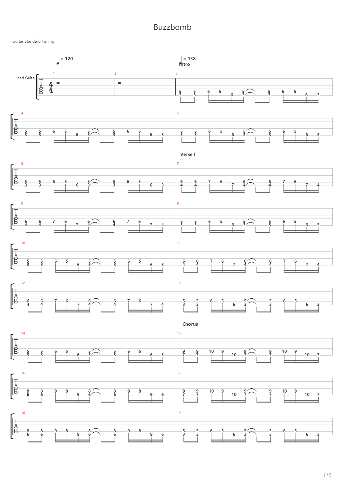 Buzzbomb吉他谱