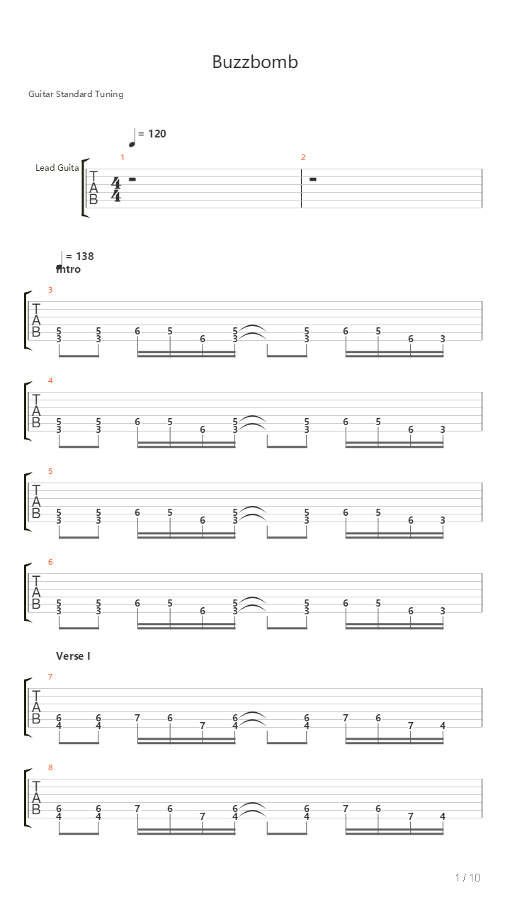 Buzzbomb吉他谱