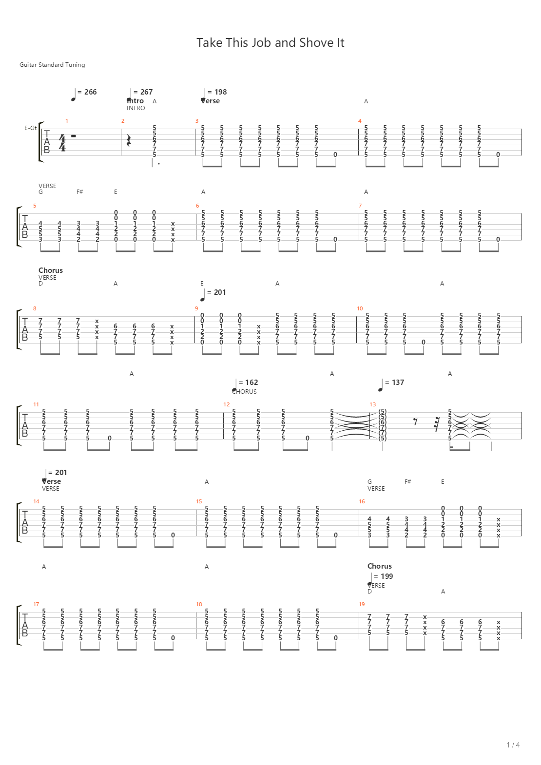Take This Job And Shove It吉他谱