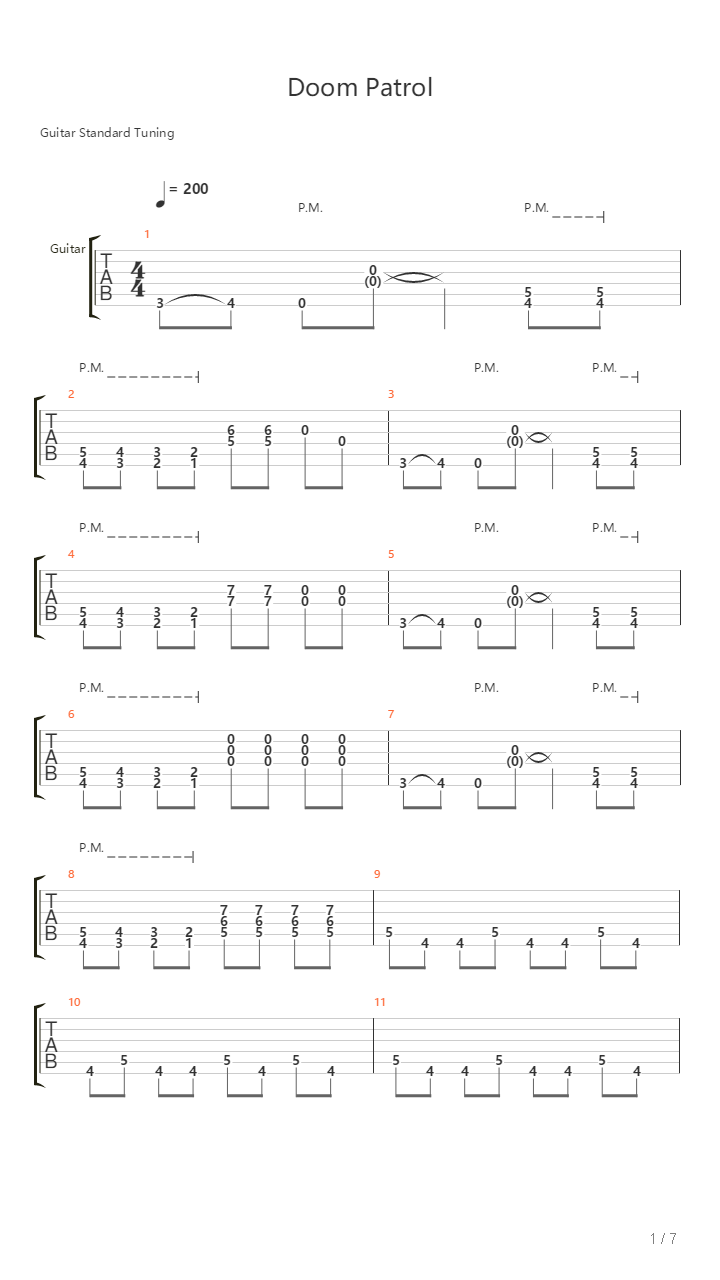 Doom Patrol吉他谱