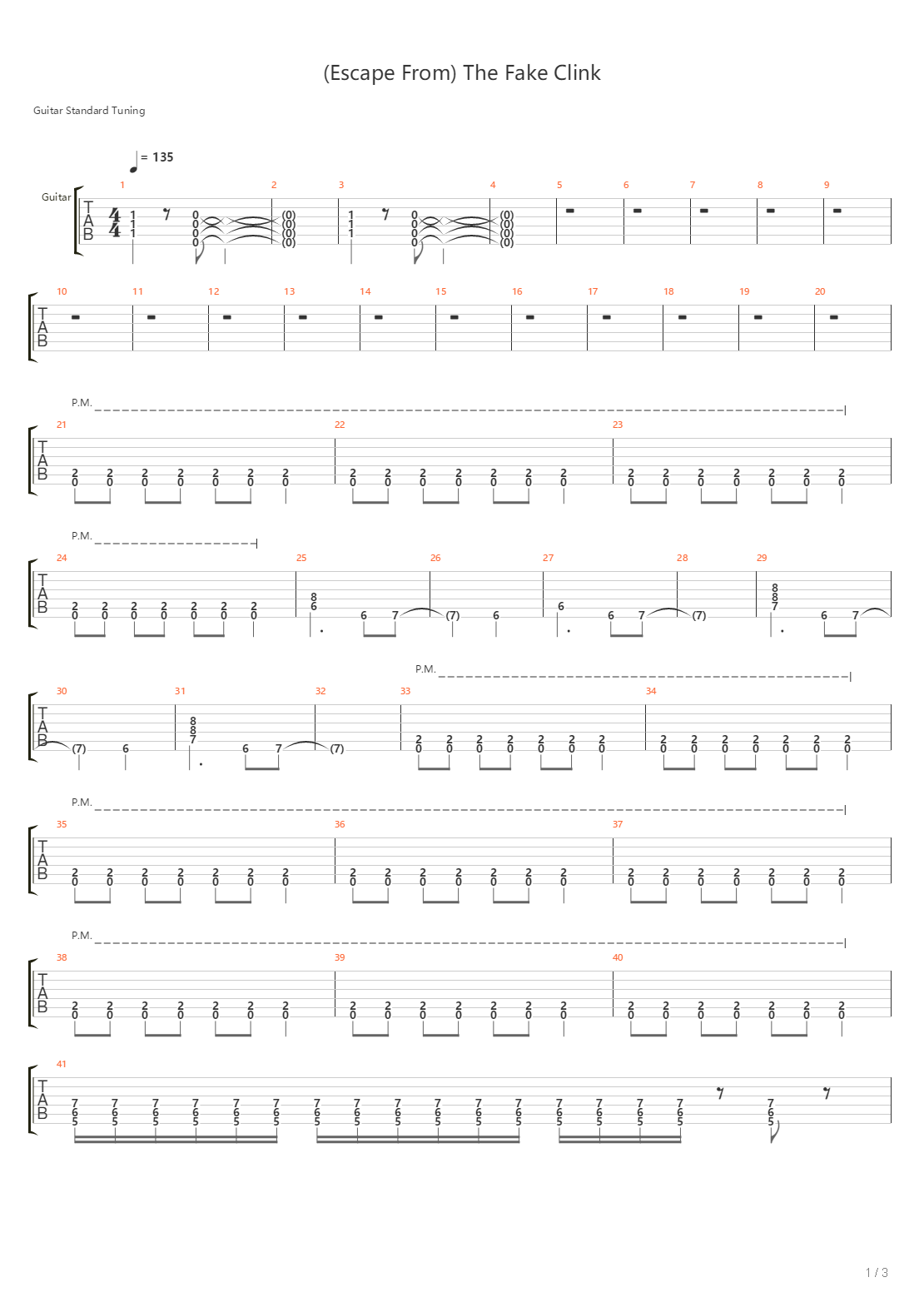 Escape From The Fake Clink吉他谱