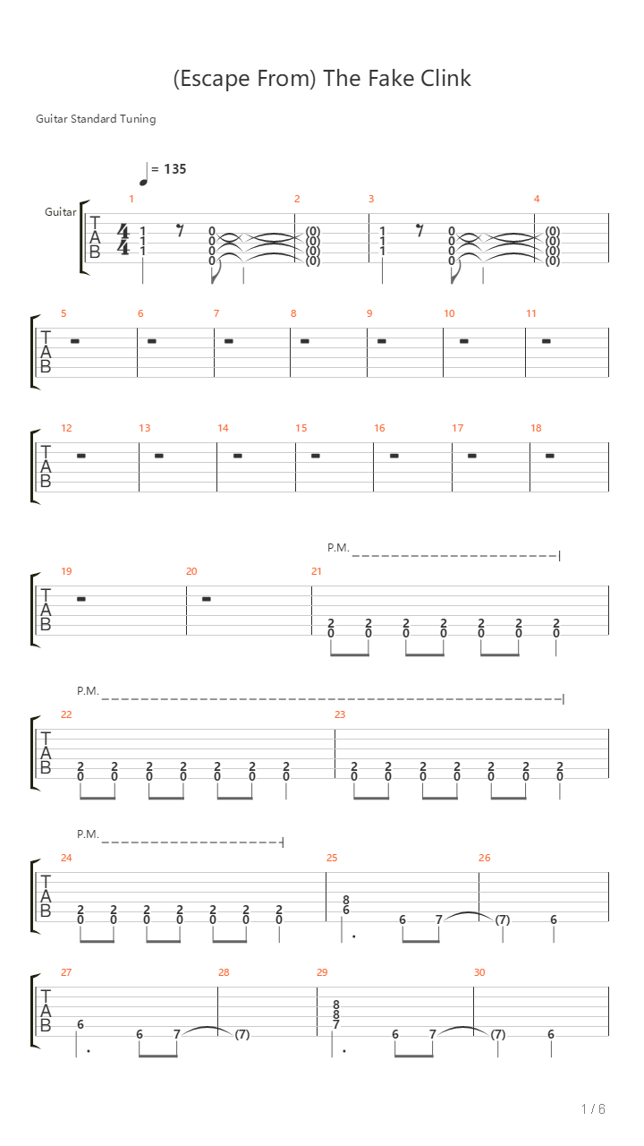 Escape From The Fake Clink吉他谱