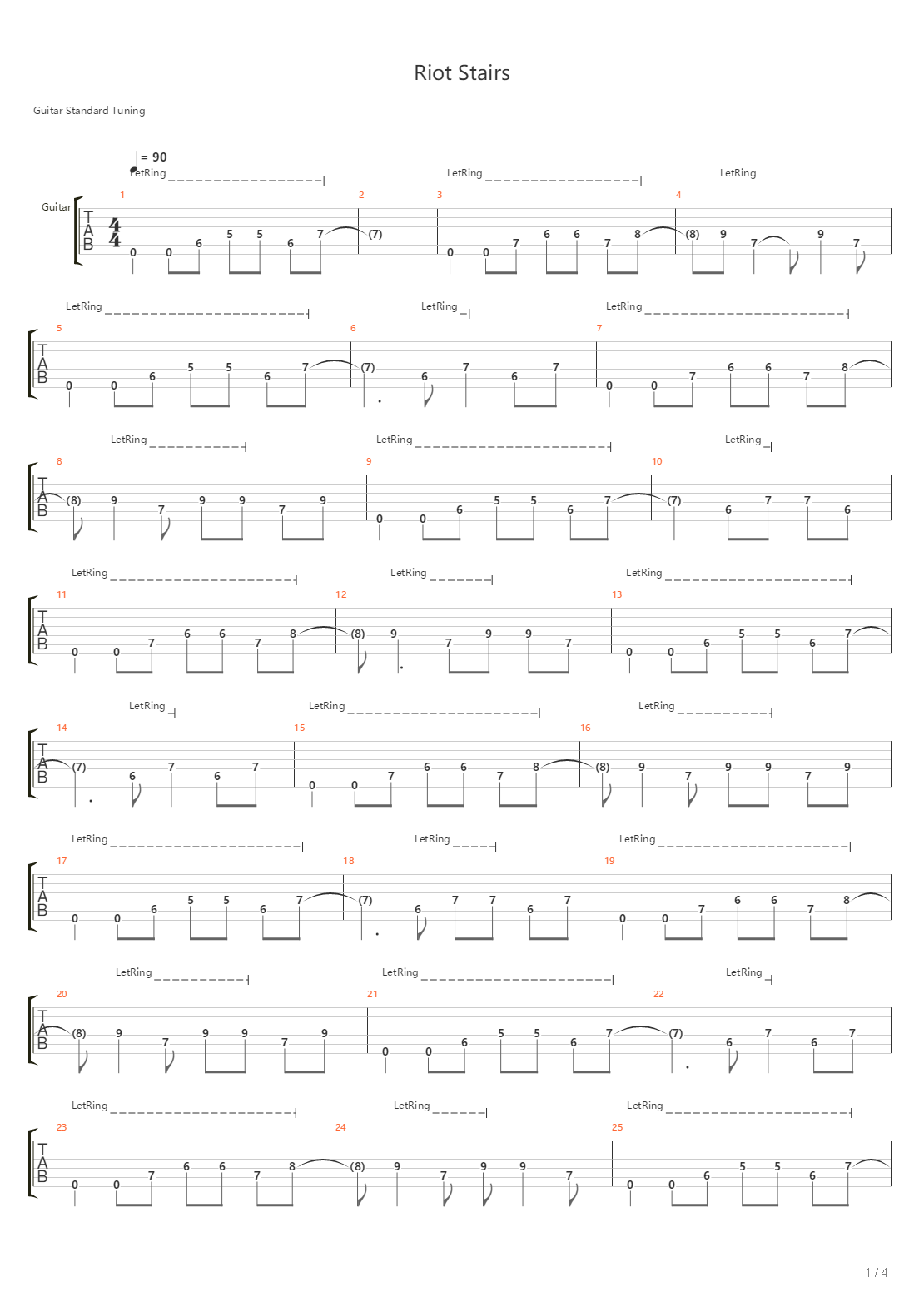 Riot Stairs吉他谱