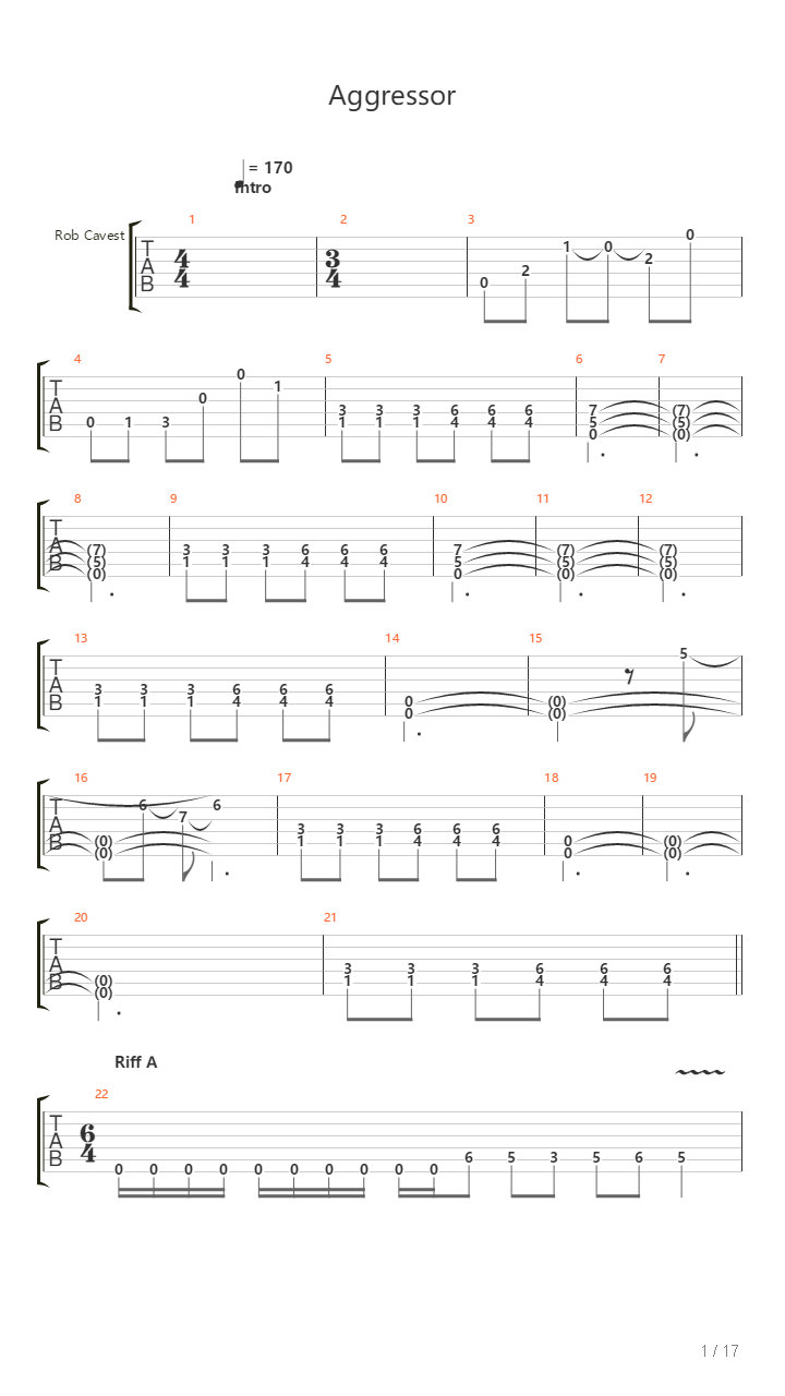 Aggressor吉他谱