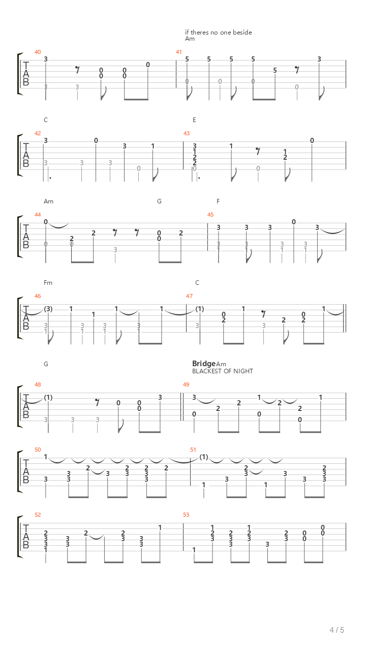 I Will Follow You Into The Dark吉他谱