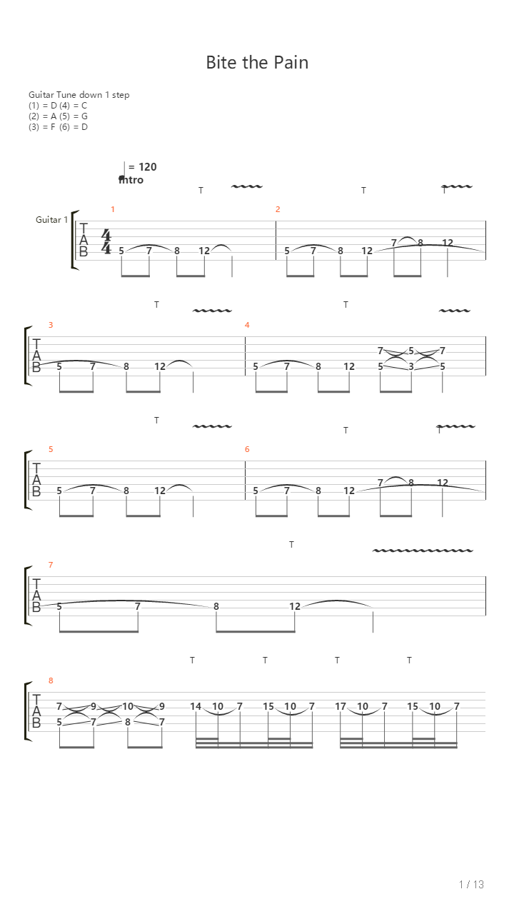 Bite The Pain吉他谱